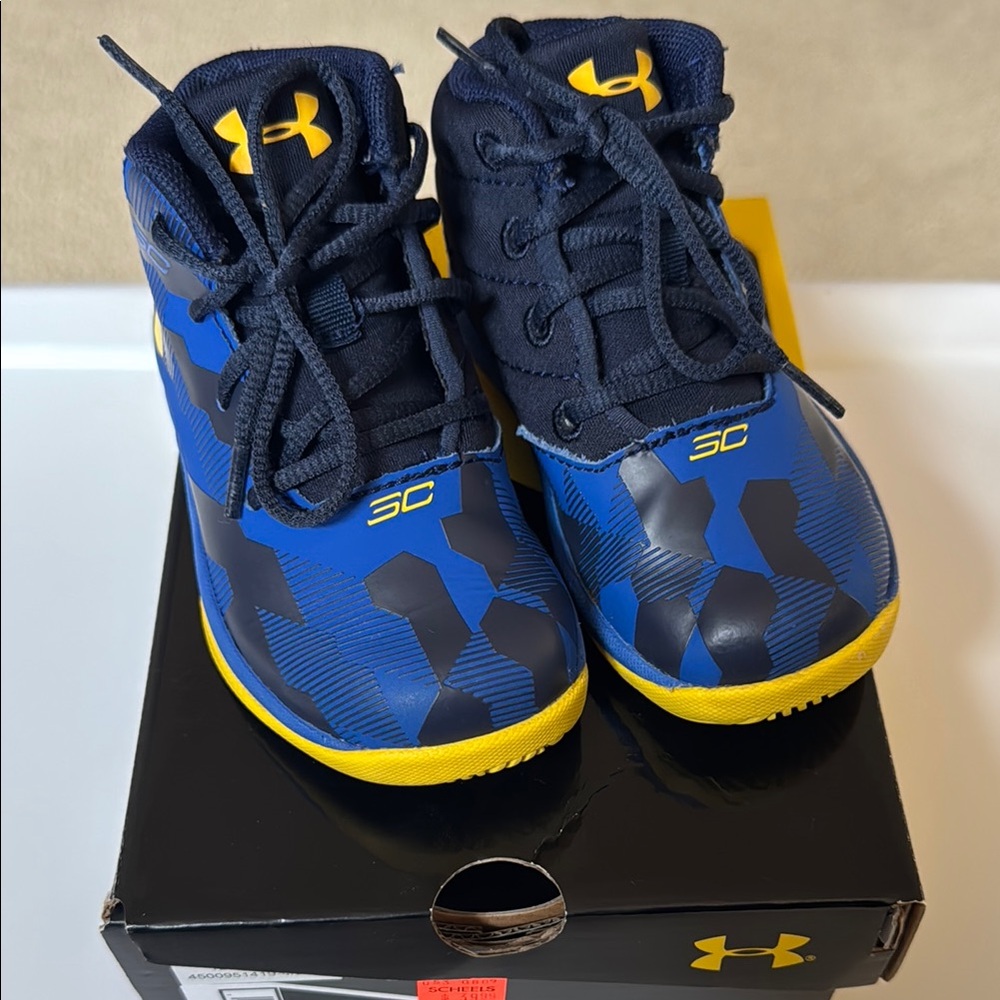 Under Armour Kids Blue and Yellow Shoes